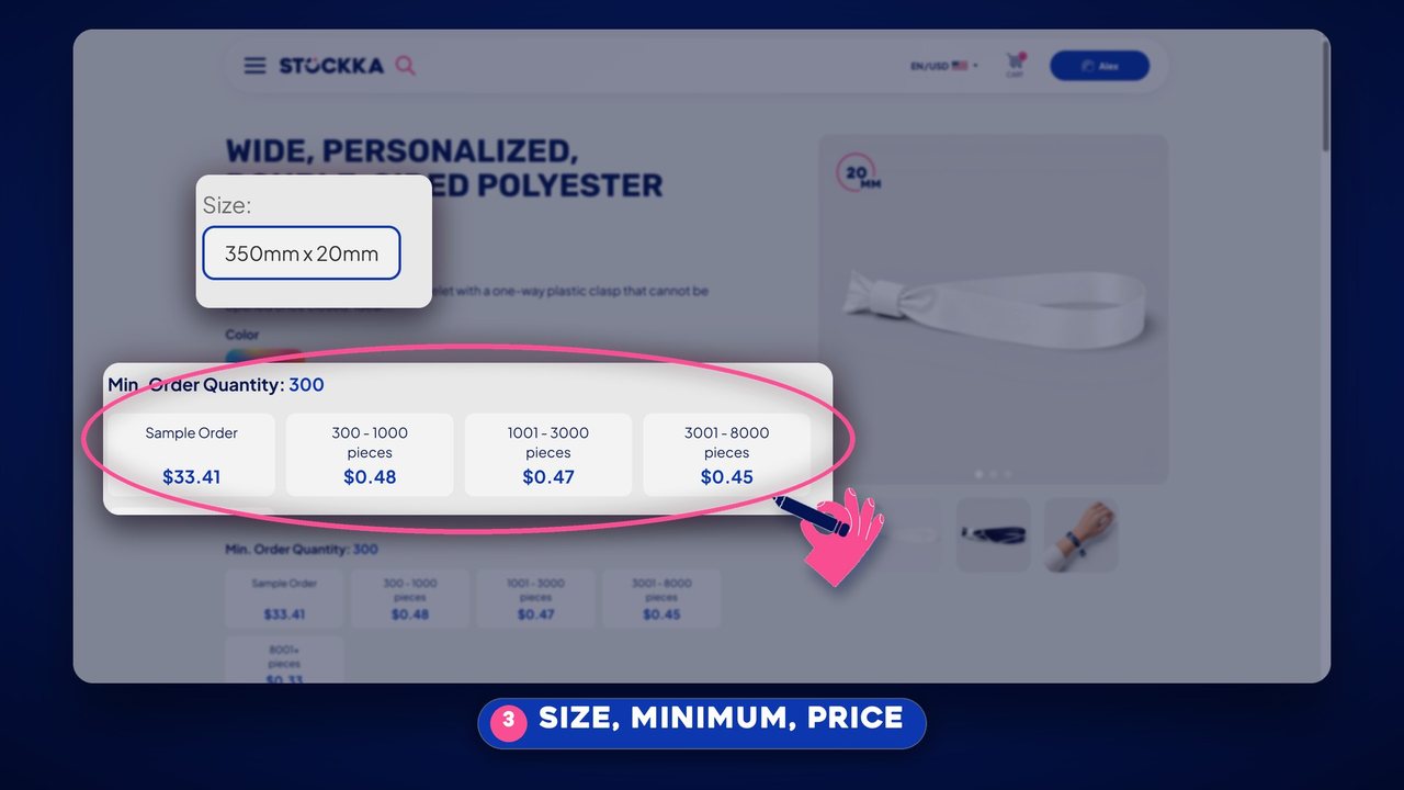 SIZE, MINIMUM, PRICE